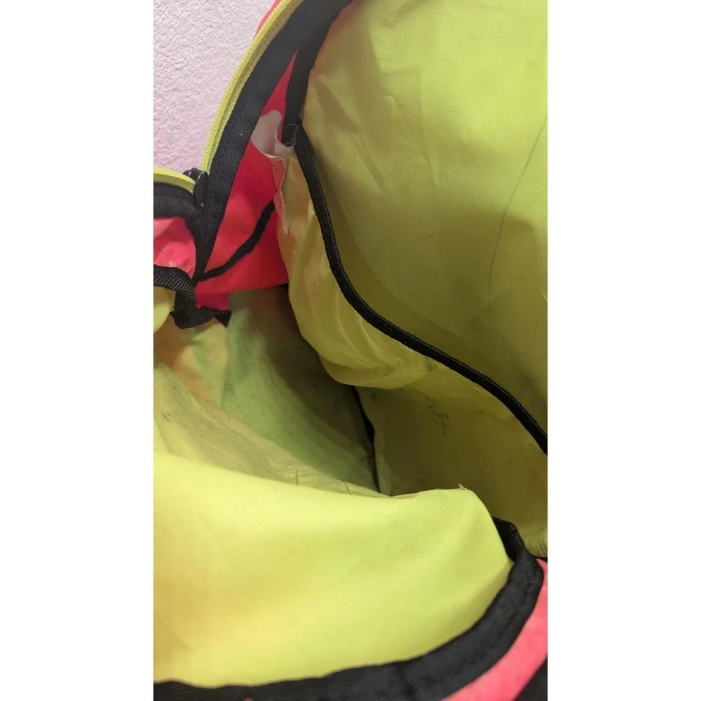 Reebok Pink Lime Green Backpack School Book Bag Daypack Adjustable Straps